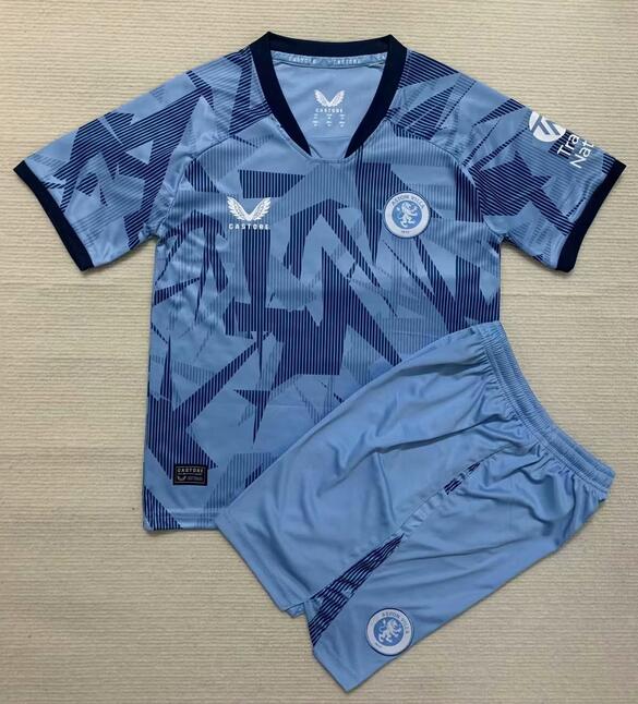 Aston Villa 2023/24 Third Kids Soccer Kit Children Shirt + Shorts