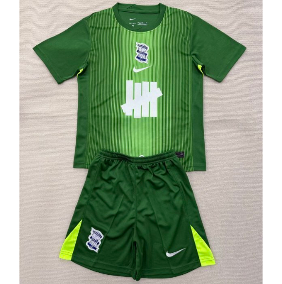 Birmingham City 2025/26 Goalkeeper Kids Green Soccer Kit Children Shirt + Shorts