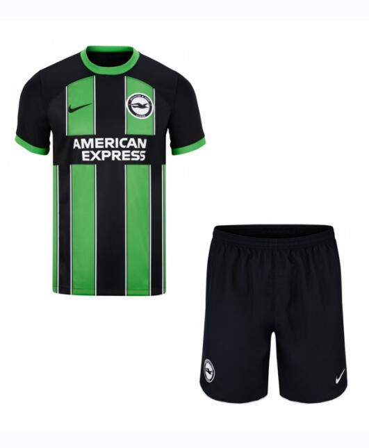 Brighton & Hove Albion 2023/24 Away Kids Soccer Kit Children Shirt + Shorts