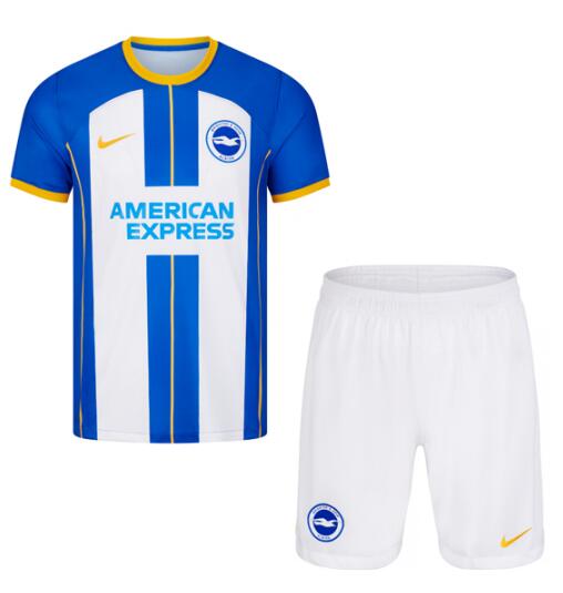 Brighton & Hove Albion 2022/23 Home Kids Soccer Kit Children Shirt + Shorts