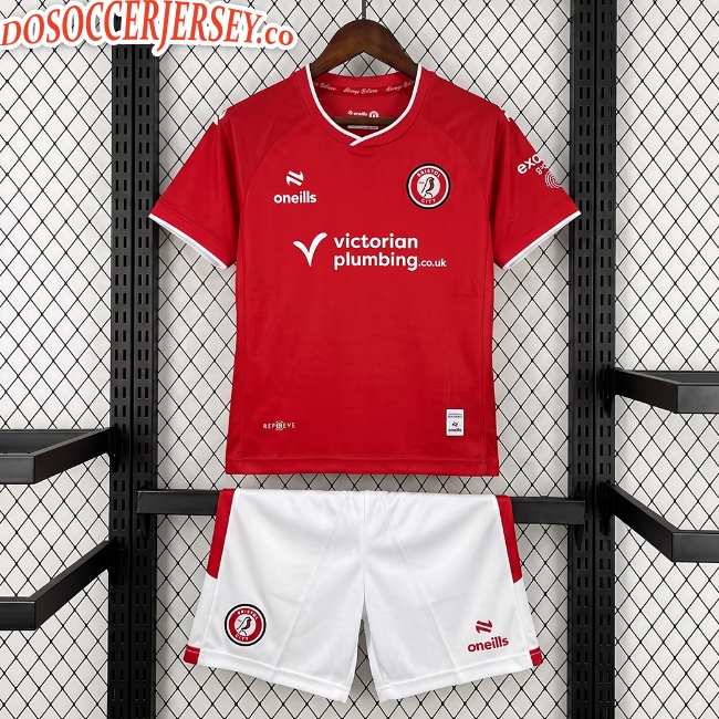 Bristol City 2026/27 Home Kids Soccer Kit youth Shirt + Shorts