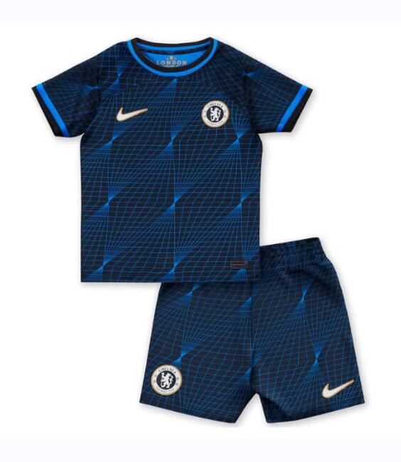 Chelsea 2023/24 Kids Away Soccer Kit Children Shirt and Shorts