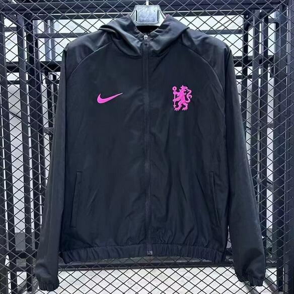 Chelsea 2025/26 Black Windbreaker Jacket