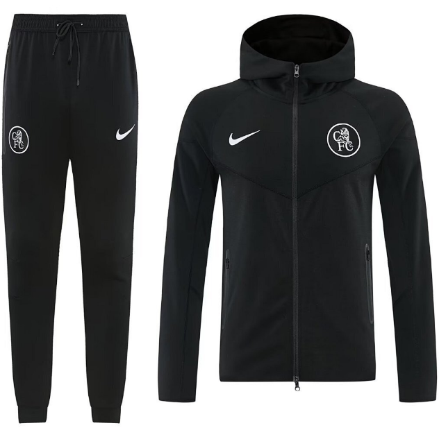 Chelsea 2025/26 Black Training Suit (Windbreaker Jacket+Trouser)