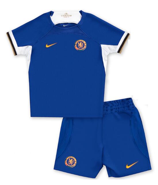 Chelsea 2023/24 Kids Home Soccer Kit Children Shirt and Shorts