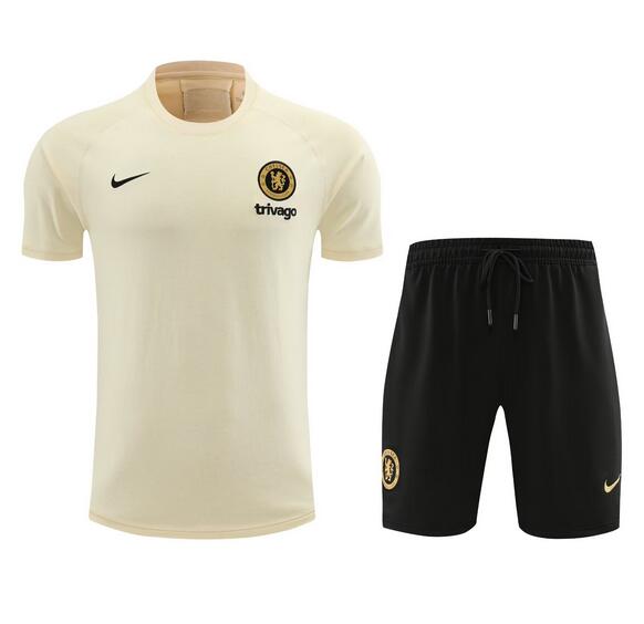 Chelsea 2024/25 Pale-yellow Training Uniforms (Shirt+Shorts)