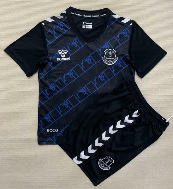 Everton 2023/24 Goalkeeper Kids Soccer Kit Children Shirt + Shorts