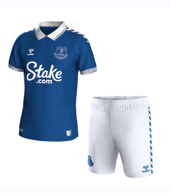 Everton 2023/24 Home Kids Soccer Kit Children Shirt + Shorts