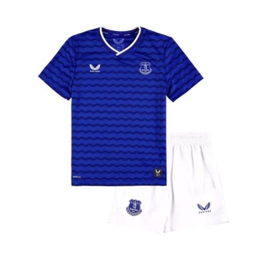 Everton 2025/26 Home Kids Soccer Kit Children Shirt + Shorts