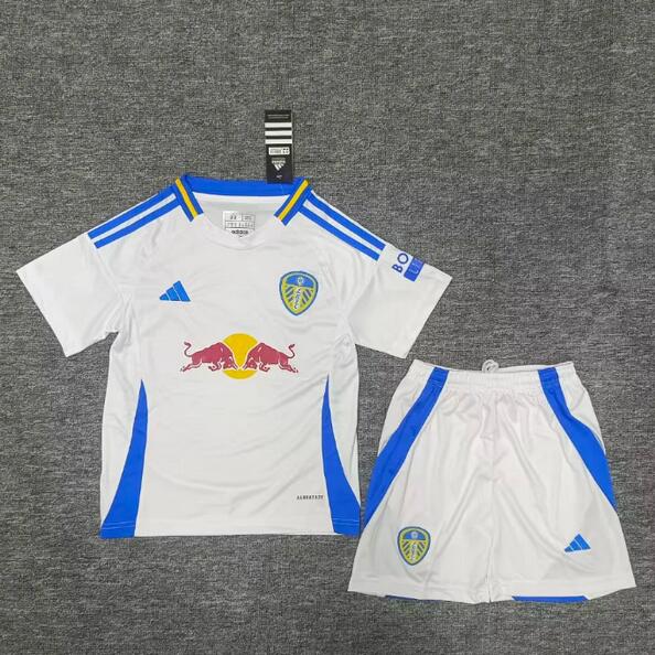 Leeds United 2024/25 Home Kids Soccer Jersey Kit Children Shirt and Shorts