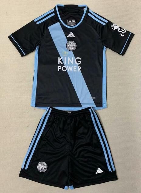 Leicester City 2023/24 Away Kids Soccer Jersey Kit Children Shirt and Shorts
