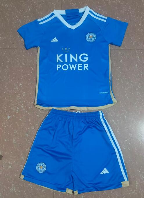Leicester City 2023/24 Home Kids Soccer Jersey Kit Children Shirt and Shorts