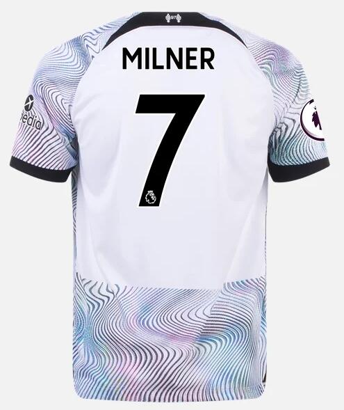 Liverpool 2022/23 Away 7 JAMES MILNER Shirt Soccer Jersey