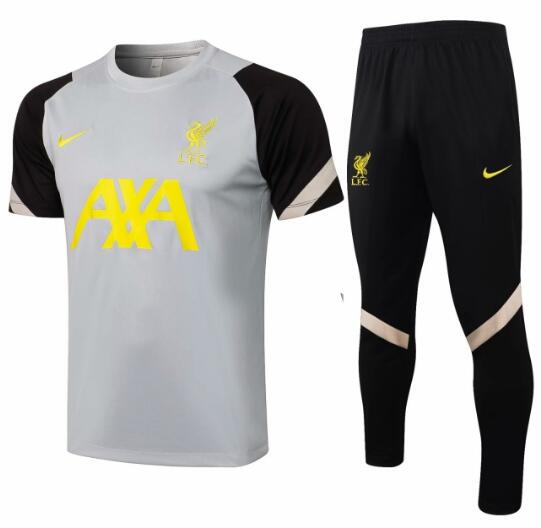 Liverpool 2021 Grey Training Suits (Shirt+Trousers)