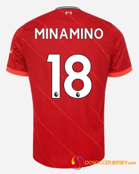 Liverpool 21/22 Home 18 Minamino Shirt Soccer Jersey