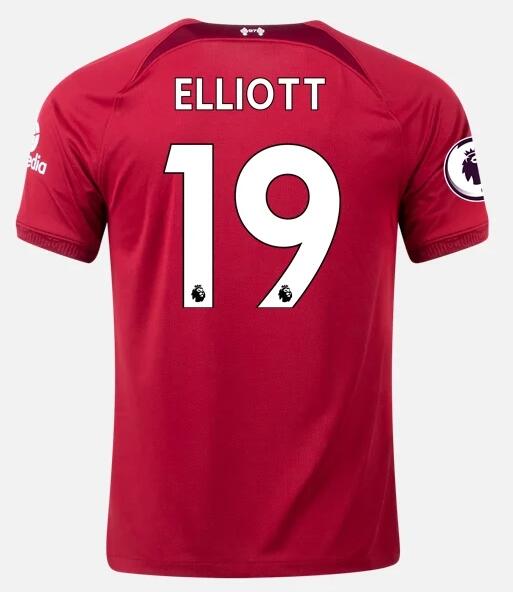 Liverpool 2022/23 Home 19 HARVEY ELLIOTT Shirt Soccer Jersey