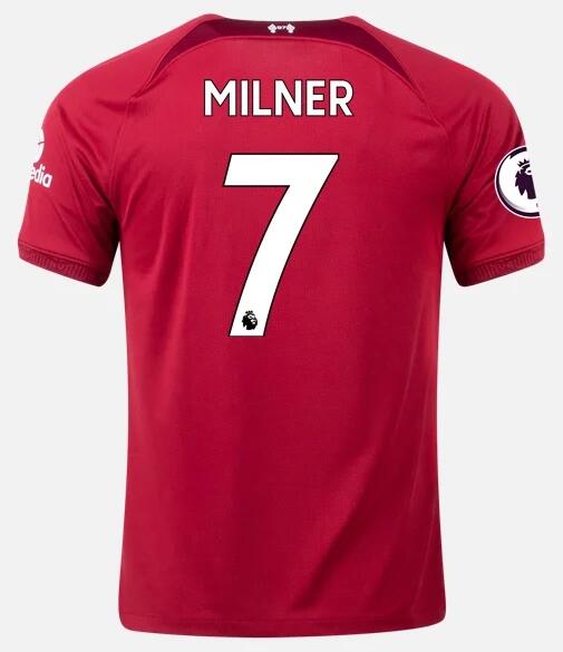 Liverpool 2022/23 Home 7 JAMES MILNER Shirt Soccer Jersey