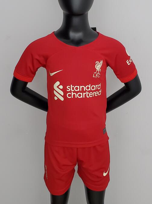 Liverpool 2022/23 Home Kids Soccer Kit Children Shirt + Shorts