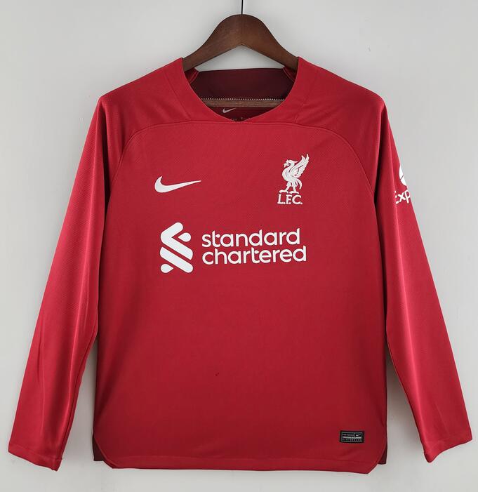 Liverpool 2022/23 Home Long Sleeved Shirt Soccer Jersey