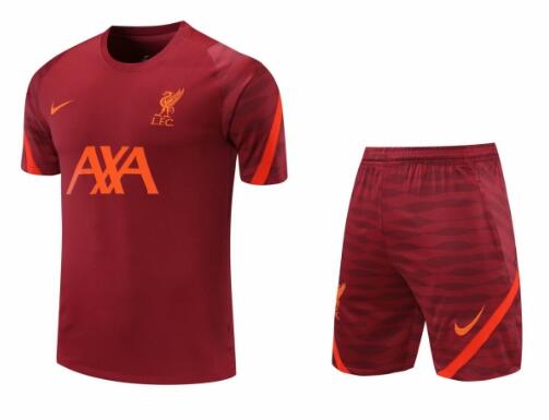 Liverpool 2021 Red Training Suits (Shirt+Shorts)