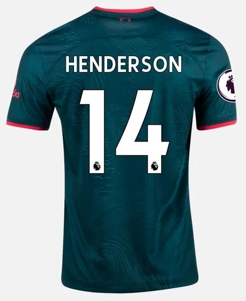 Liverpool 2022/23 Third 14 JORDAN HENDERSON Shirt Soccer Jersey
