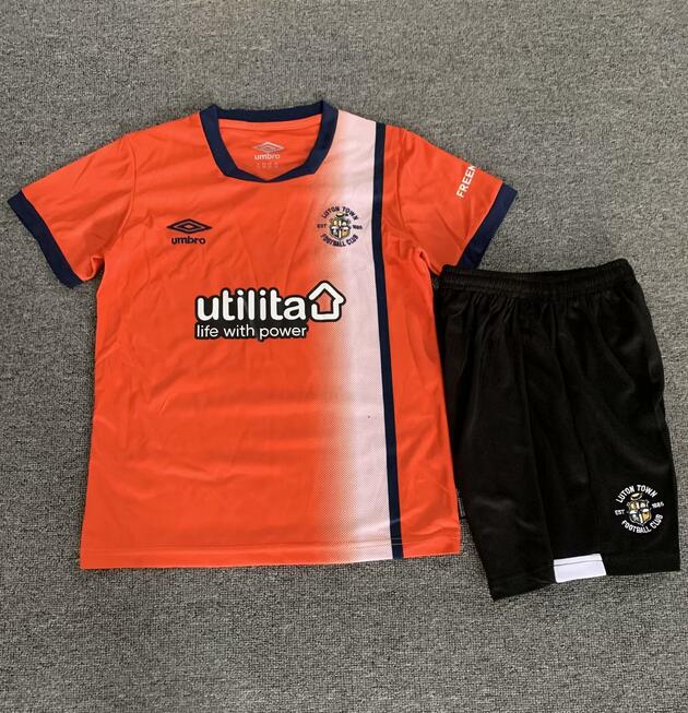 Luton Town FC 2023/24 Home Kids Soccer Kit Children Shirt and Shorts