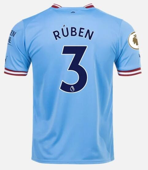 Manchester City 2022/23 Home 3 RÚBEN DIAS Shirt Soccer Jersey