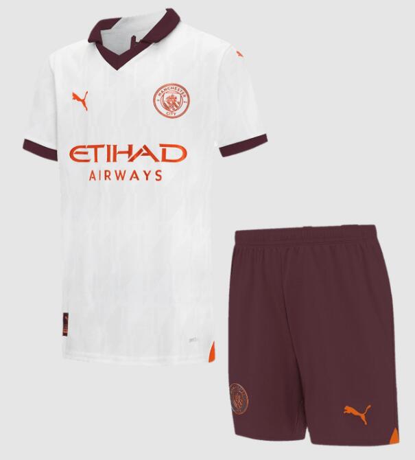 Manchester City 2023/24 Away Kids Soccer Kit Children Shirt + Shorts