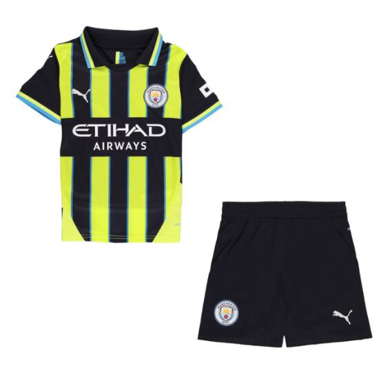 Manchester City 2024/25 Away Kids Soccer Kit Children Shirt + Shorts