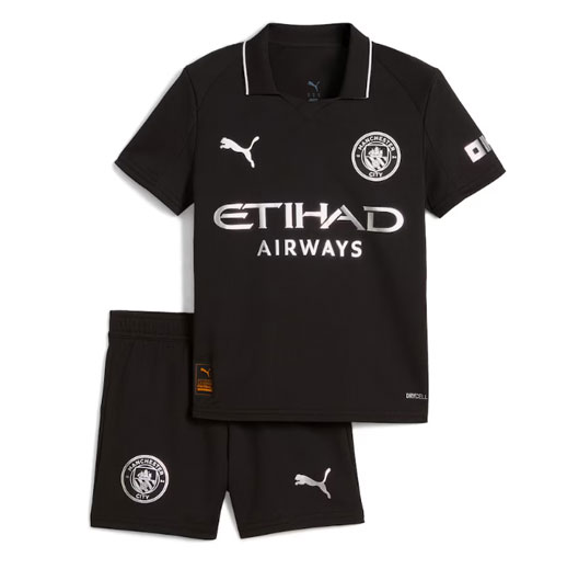 Manchester City 2025/26 Away Kids Soccer Kit Children Shirt + Shorts