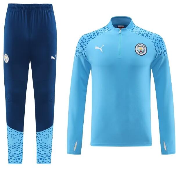 Manchester City 2023/24 Blue Training Suit (Sweatshirt+Trouser)