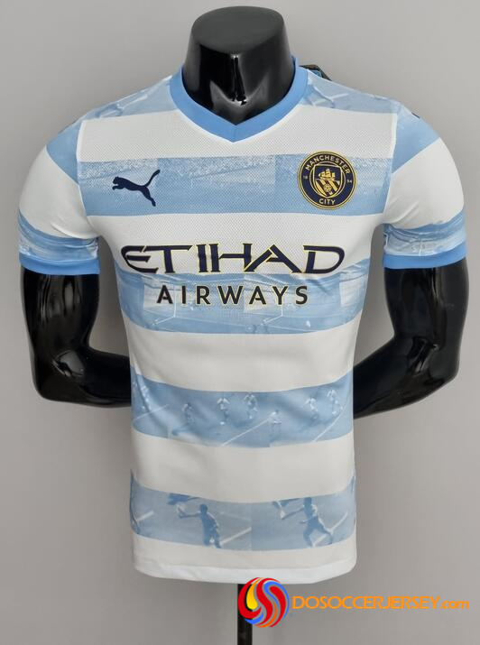 Manchester City 2022/23 Special Blue White Match Version Shirt Soccer Jersey