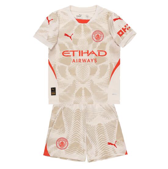 Manchester City 2024/25 Goalkeeper Kids Soccer Kit Children Shirt + Shorts