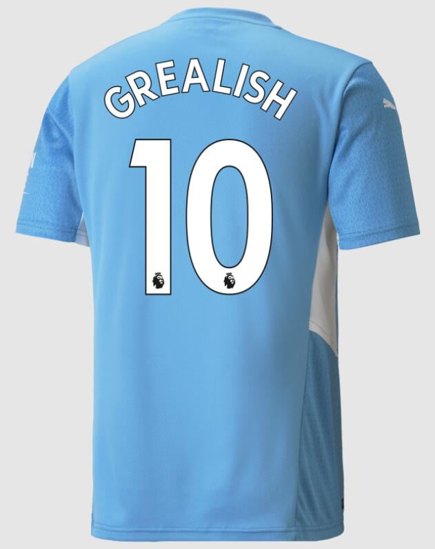 Manchester City 2021/22 Home 10 Jack Grealish Shirt Soccer Jersey