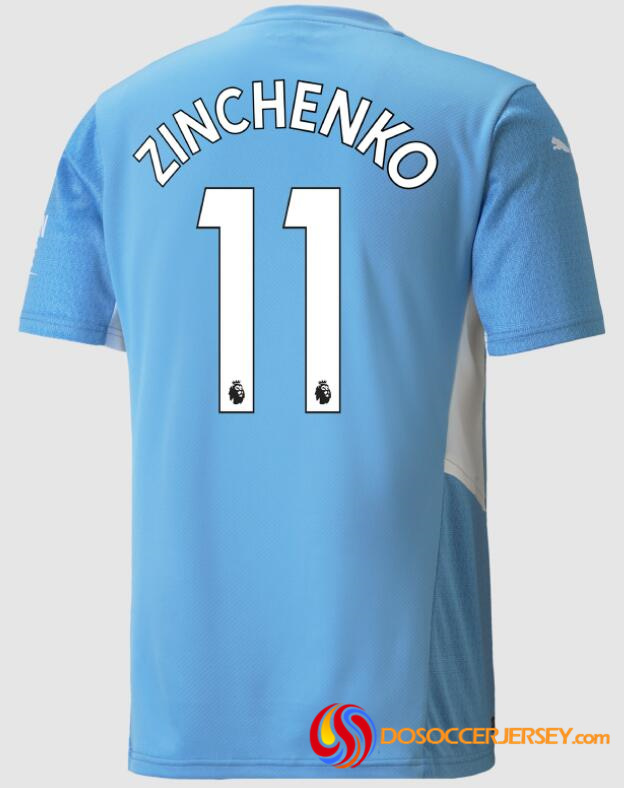 Manchester City 2021/22 Home 11 Zinchenko Shirt Soccer Jersey