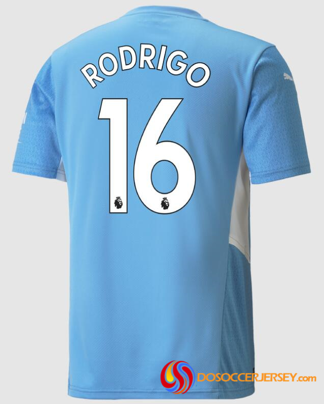 Manchester City 2021/22 Home 16 Rodrigo Shirt Soccer Jersey