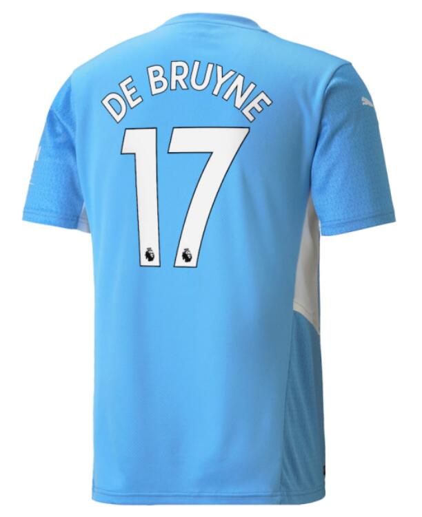 Manchester City 2021/22 Home 17 DE BRUYNE Shirt Soccer Jersey
