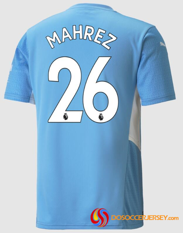 Manchester City 2021/22 Home 26 Mahrez Shirt Soccer Jersey