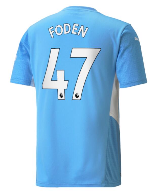 Manchester City 2021/22 Home 47 FODEN Shirt Soccer Jersey