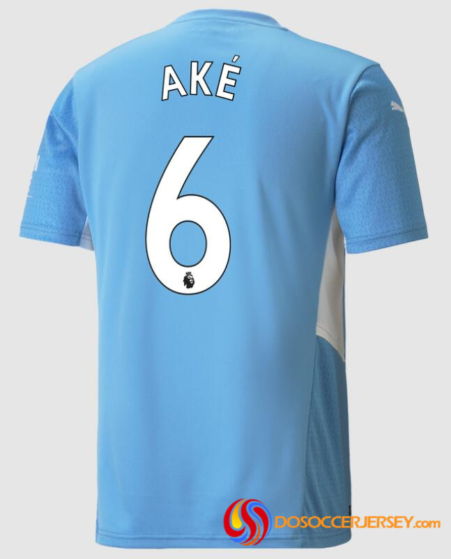 Manchester City 2021/22 Home 6 Aké Shirt Soccer Jersey