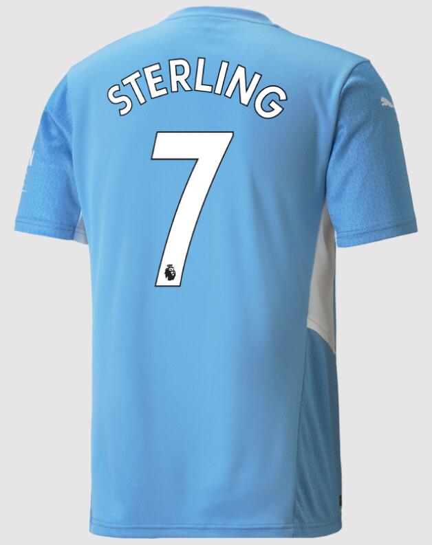 Manchester City 2021/22 Home 7 Raheem Sterling Shirt Soccer Jersey