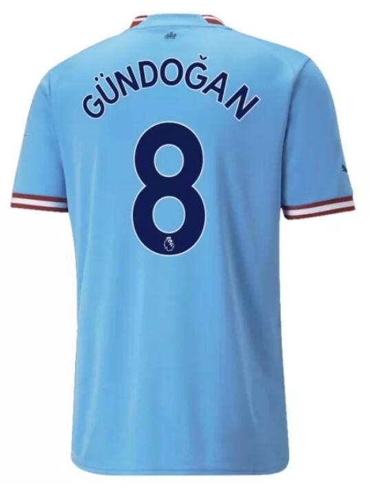 Manchester City 2022/23 Home 8 Gündoğan Shirt Soccer Jersey