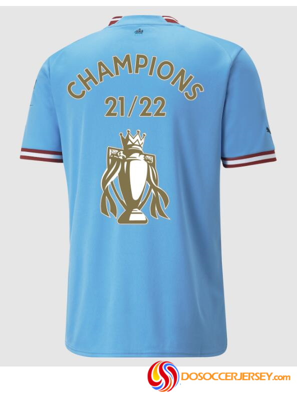 Manchester City 2022/23 Home Champions 21/22 Shirt Soccer Jersey