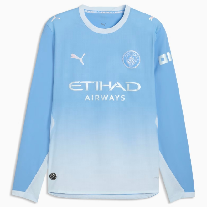 Manchester City 2026/27 Home Match Version Long Sleevevd Shirt Soccer Jersey