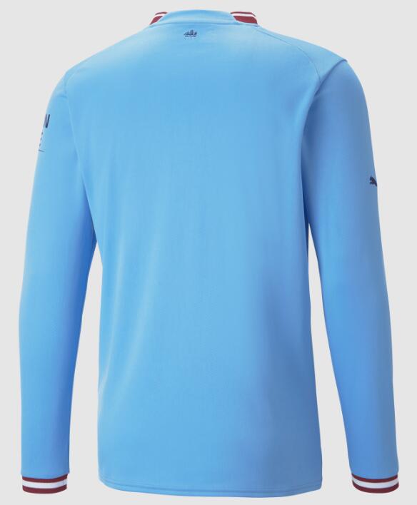 Manchester City 2022/23 Home Long Sleeved Shirt Soccer Jersey