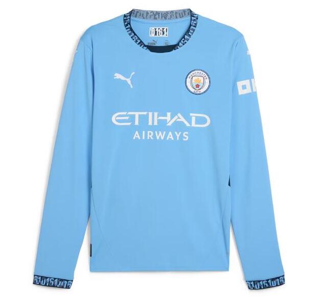Manchester City 2024/25 Home Long Sleeved Shirt Soccer Jersey
