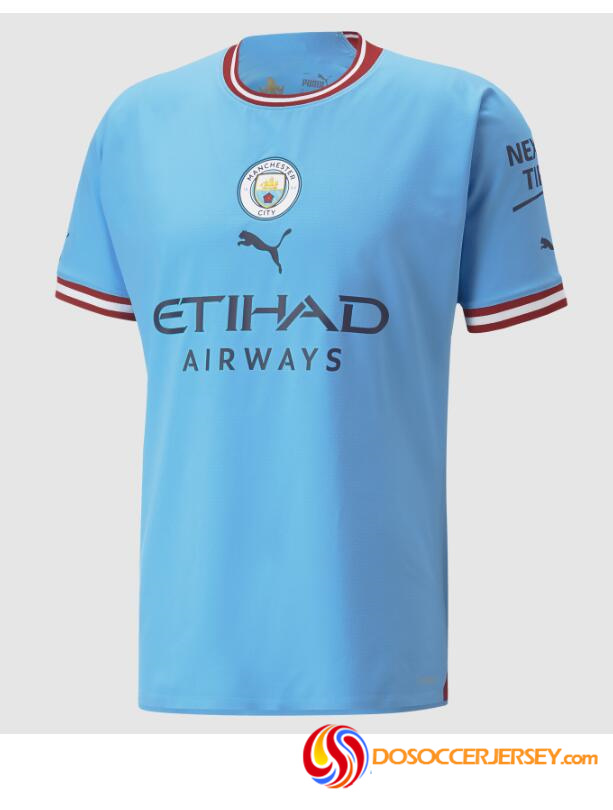 Manchester City 2022/23 Home Match Version Shirt Soccer Jersey