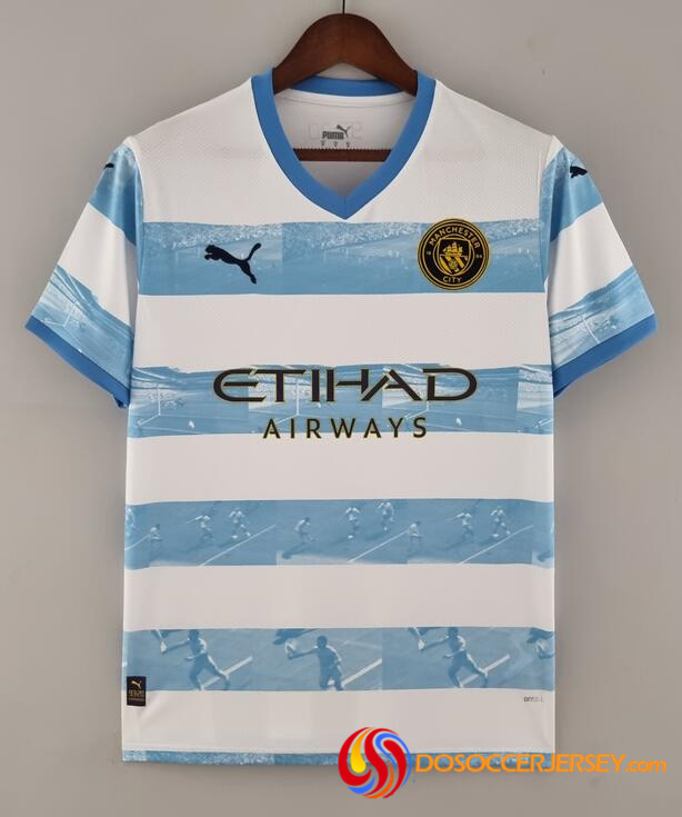 Manchester City 2022/23 Special Blue White Shirt Soccer Jersey