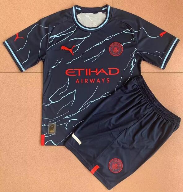Prediction Manchester City 2023/24 Special Kids Soccer Kit Children Shirt + Shorts