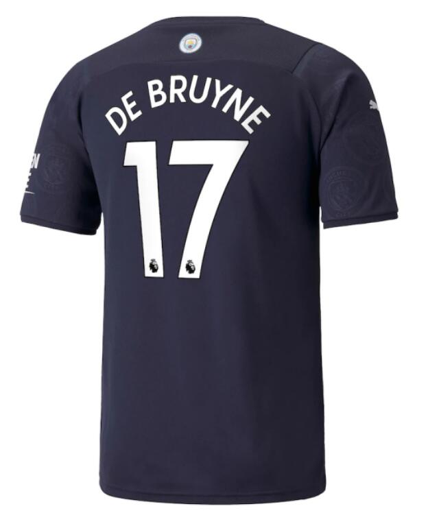 Manchester City 2021/22 Third 17 DE BRUYNE Shirt Soccer Jersey